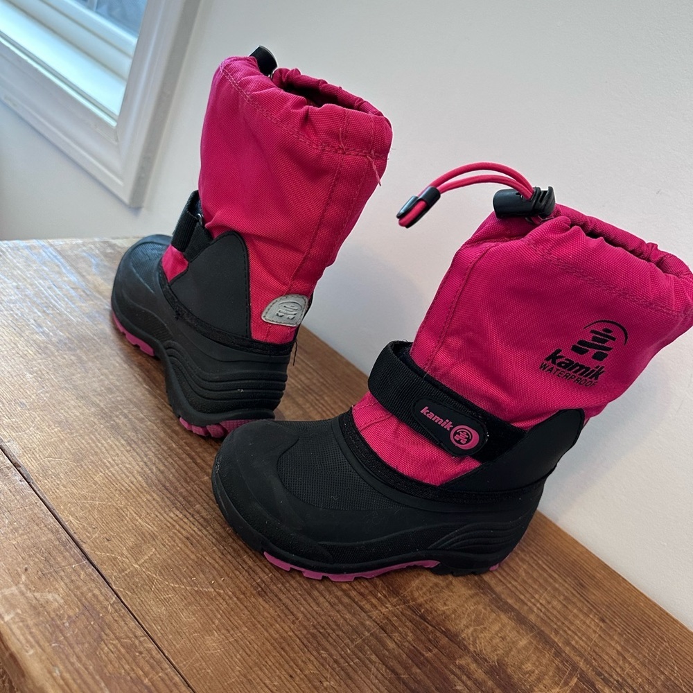 Kamik Kids' Pink and Black waterproof Winter Boots - Picture 5 of 7